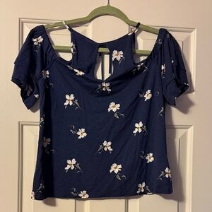 American Eagle Outfitters Navy Floral Blouse